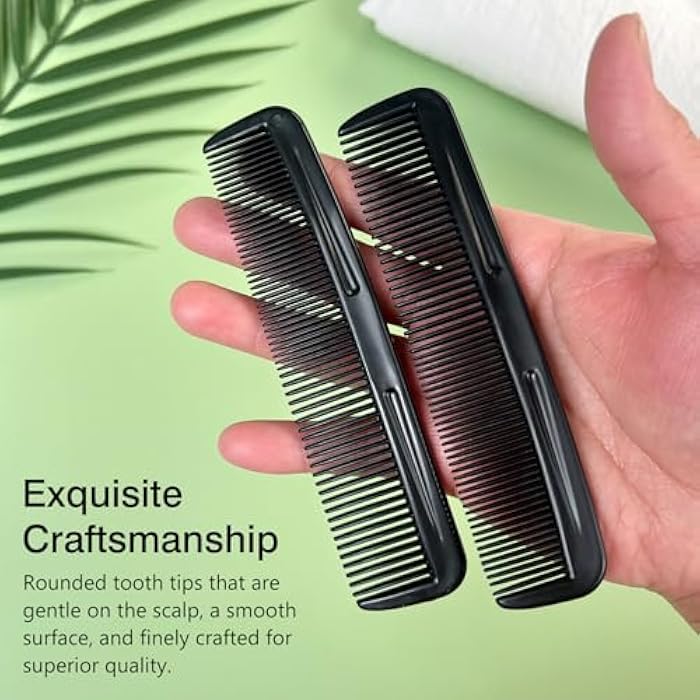 Zoolinn Black Pocket Comb Set - 5PCS, Sturdy Comb with Round Teeth for Men’s Beard, Mustache, and Hair Grooming, Travel-Friendly, Exquisite Gifts - Image 4